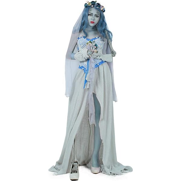 MUNSKT Disfraz De Novia De Encaje Blanco Para Hombre, Atuendo De Cementerio Para Halloween, Incluye Falda, Gorro, Cinturón Y Guantes