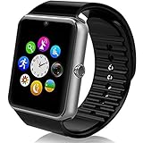 StarryBay Smart Watch Bluetooth Sweat Proof Wrist Watch with Touch Screen for Notification Push /Handsfree Call for Android / limited function for iPhone- Black