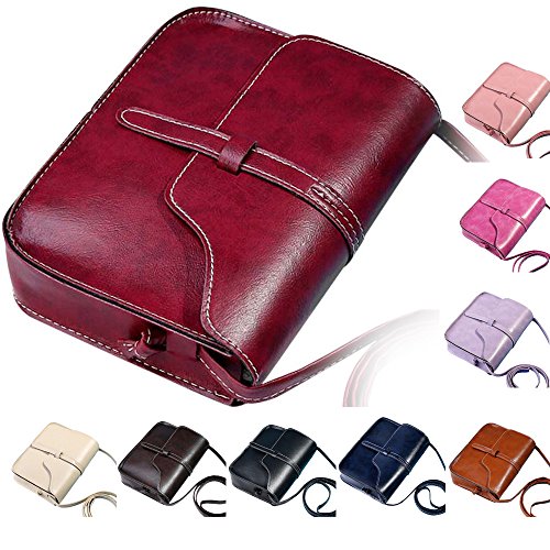 Women Vintage Purse Bag Leather Cross Body Shoulder Messenger Bag Elegant Girl Crossbody Bag Handbag (Dark Blue)
