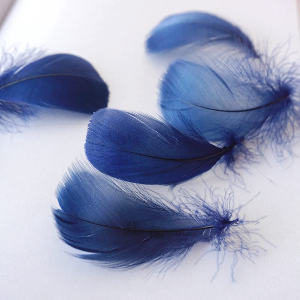 Photo 1 of 100 Pieces Navy Blue Goose Feathers for Craft, Bulk Colored Feather 3-5Inch Goose Feathers for DIY Craft Projects Festivals Weddings Birthday Party Decor