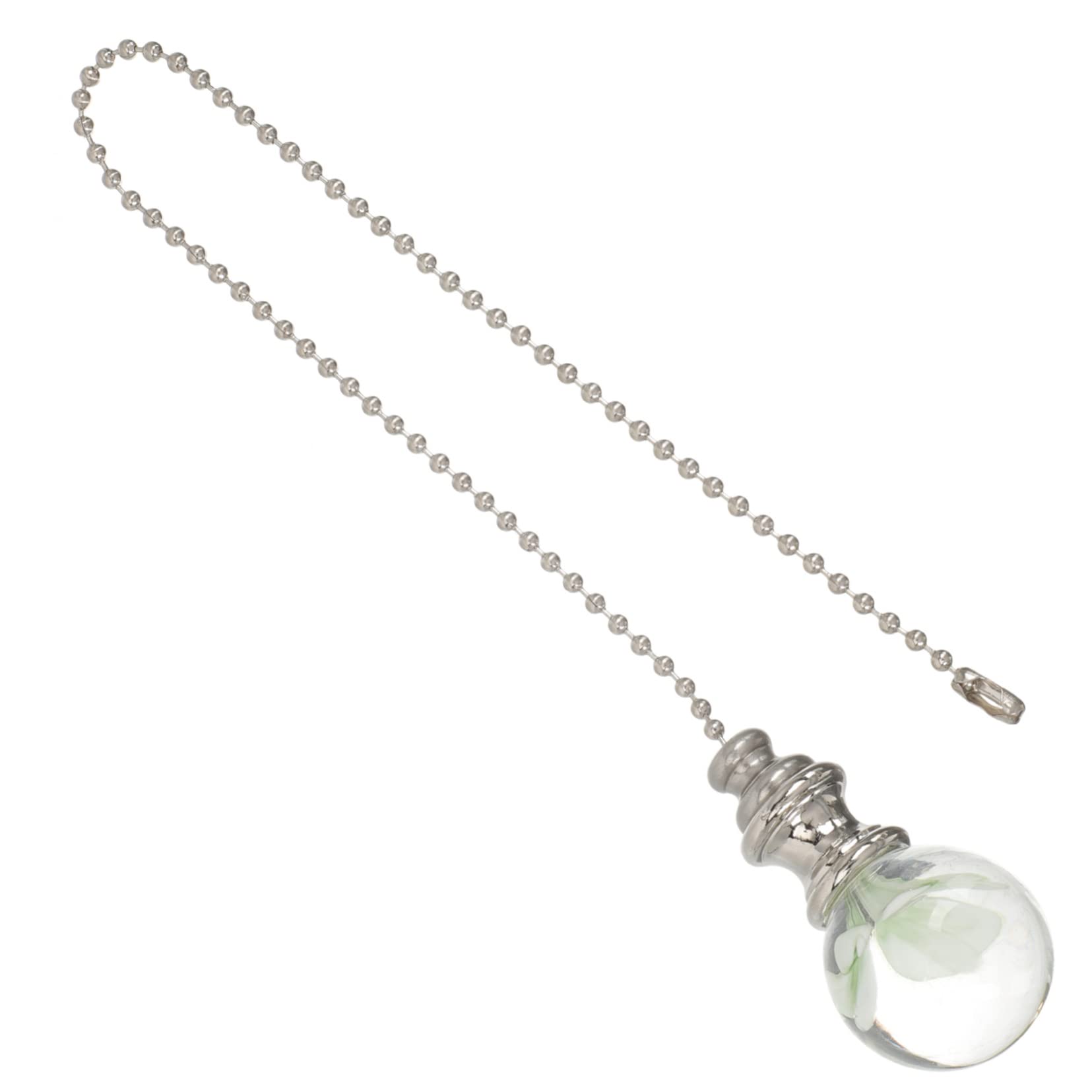 PLAFOPE Metal Fan Extension Chain Clear Fan Replacement Chain Extender Light Extender for Kids Ceiling Fan Silver Decor Chain Decor Fan Pulls Decorative Glass Sector Ornament