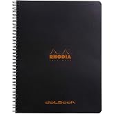 Rhodia 193039C - Spiral Notebook (Full Bound) Notebook Black - A4+ - Dot Dot - 160 Detachable Pages - White Clairefontaine Paper 80 g/m - Soft and Resistant Cover - Classic