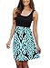 Bdcoco Women's Summer Sleeveless Print Beach Party Loose Casual Mini Dress Aqua Medium