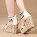 Getmorebeauty Women's Weave Wedge With Pearls Across The Top Platform High Heels