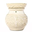 Hosley 6" High Cream Ceramic Electric Candle Warmer. Ideal Gift for Wedding, Spa and Aromatherapy. Use with Brand Wax Melts/Cubes, Essential Oils and Fragrance Oils. O3