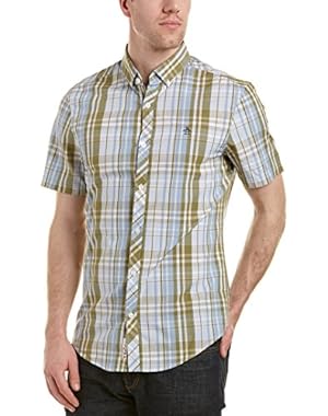 Mens Woven Shirt, S, Green