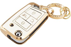 UHONSN for Volkswagen Key Fob Cover Soft TPU Keys Shells Full Covers Protector Cute Keychains Compatible with VW Tiguan Golf Jetta Polo Atlas Skoda