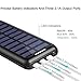Power Bank Solar Portable Charger 24000mAh - ALLSOLAR Solar Phone charger with 3 Fast Charging USB Port and Dual Input External Battery Pack for Android Phones and All Smartphones and More(Black)