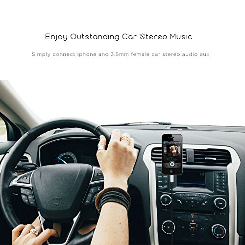 Kadoola Lightning Aux Cord, Lightning Aux Adapter with 3.5mm Male Car Stereo Audio Aux for Apple iPhone 5/5S/6/6S/7/8/X