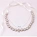 Crystal Rhinestone Wedding Bridal Rose Gold Headband Hair Hairpiece with Ivory Ribbon