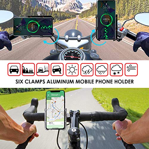 image for SANON Bicycle Motorcycle Phone Mount Aluminum Alloy Bicycle Motorcycle