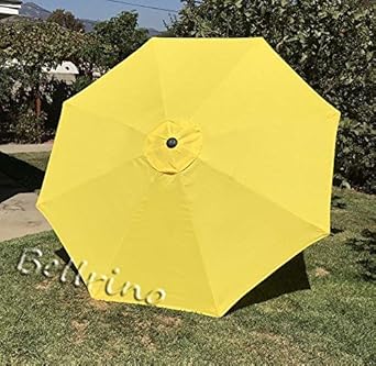 Amazon Com Bellrino Decor Replacement Yellow Strong And Thick Umbrella Canopy For 9ft 8 Ribs Yellow Canopy Only Clothing