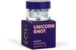 UNICORN SNOT Macro Face & Body Glitter | Cosmetic Grade Large-Particle Loose Glitter | Holiday Stocking Stuffer & Christmas Makeup | Safe for Face, Easy Application & Removal - Silver (Lunar)