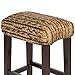 Best Choice Products BCP Set of (2) Hand Woven Seagrass Bar Stools Mahogany Wood Frame Bar Height
