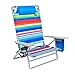 5 position Platinum Lay Flat Beach Chair - Extra Tall Back w/ Drink Holder
