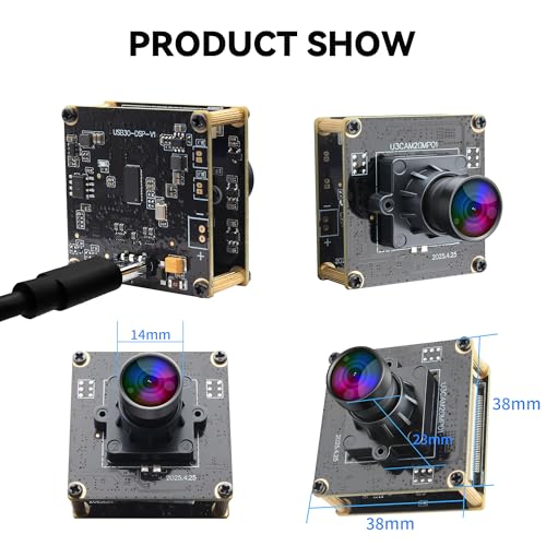 ELP 20MP USB-Kamera 4K 30fps USB 3.0 Typ-C Webcam, 3840P hochauflösende Kamera mit 95° Weitwinkelobjektiv Ohne Verzerrung, Plug & Play für Windows, Linux, PC,Jetson Nano,Industrielle Bildverarbeitung