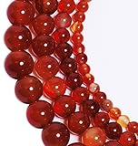 LK-CRAFTS Natural Smooth Polish Carnelian Agate Gemstone Round Loose Beads For Jewelry Making Findings /Accessories 1 Strand 15.5 inches - 4mm