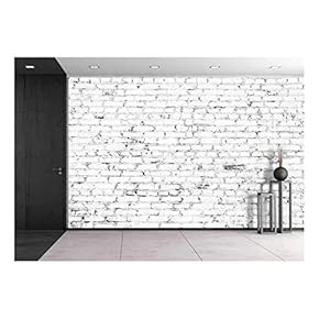 BRAND_NAMEWhite Brick Wall Background Wall Mural Decor