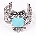 Qiyun (TM) Turquoise Blue Owl Pendant Chain Necklace Dangle Earrings Cuff Bracelet Set