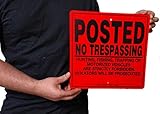 Heavy Gauge .110 Polyethylene Posted No Trespassing Sign (Orange)