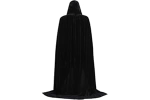 Etistta Halloween Velvet Witch Cloak Witches Costume Adults Hooded Capes Full Length Witch Cape for Women