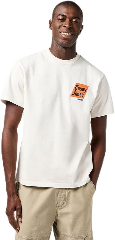 - T-shirt masculina - Corte descontraído - T-shirt gráfica CJ - Vintage branca