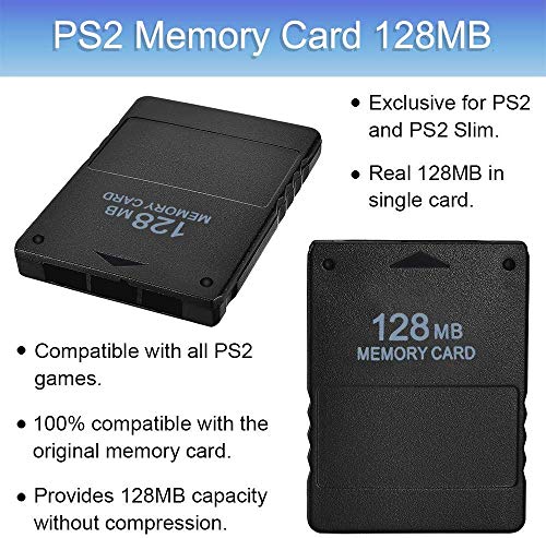 TFSeven Wired Controller for PS2 Playstation 2 Dual Shock + 128MB High Speed Game Memory Card + PS2 to HDMI Converter Adapter Accessories Kits
