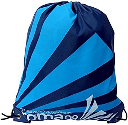 WNOSH Drawstring Backpack School Shoulder Bag Waterproof Beach Swimming Bag Pouch (Blue Strip)