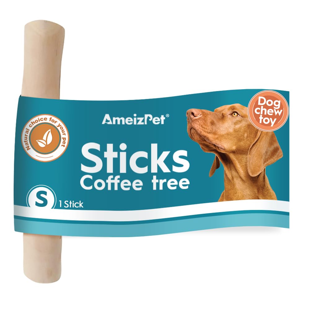 AmeizPet Coffee Tree Stick For Dog Chew Toy, Coffee Tree Root Dogs Chew - Durable Dog Wooden Chewing Stick, S Size