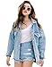 Womens Fashion Juniors Long Sleeve Loose Cowboy BF Denim Jacket Coat With Pockets