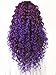 Ebingoo 26 Inch Fashion Purple Mixed Lace Front Wigs for Women +Wig Cap Long Curly Wavy Synthetic Lace Free Party Wigs Heat Resistant Fiber Wig for Daily Wear