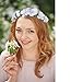 Flower Crown Wedding Hair Wreath Floral Headband Garland Wrist Band Set (White)
