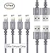 Lightning cable OIKA 4Pack 6FT Nylon Braided 8 pin IPhone Charger certified to charging Cable with charging indictor powerline for iPhone 5/5C/5S/6S/6S PLUS/7/7 plus, iPad Air, and more (Grey)