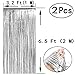 Silver Wedding Party Tinsel Foil Fringe Curtains Engagement Anniversary Birthday Baby Shower Happy New Year Christmas Retirement Graduation Event Celebration Party Photo Booth Backdrop Decoration, 2pc