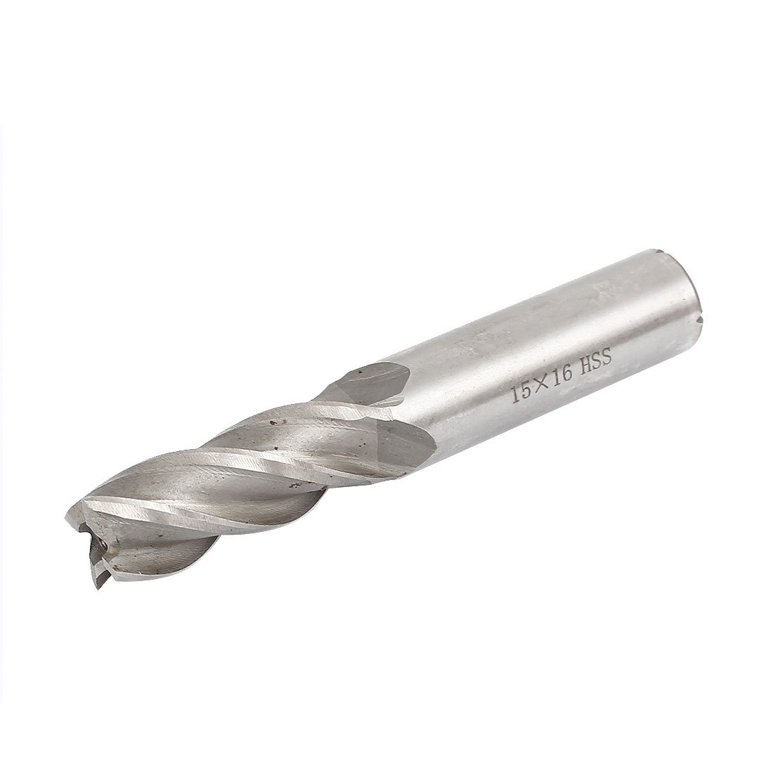 sourcingmap 16mmx15mmx36mmx95mm Machining Cutting Tool Helical Groove 4 Flute Straight Shank Milling Cutter End Mill
