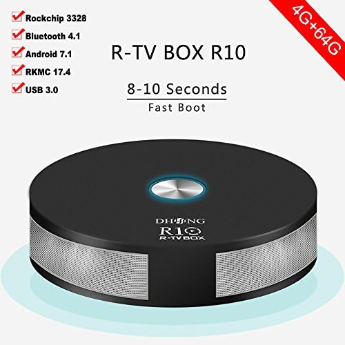 Android TV Box 4G+64G Bluetooth WIFI, DHong R-TV BOX R10 RK3328 RAM 4G EMMC 64G