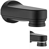 Metal Pull Down Bathtub Spout with Diverter, 5-1/4" Length, Repair Part Tub Spout, Rebuilt with RP33794& RP12307, Matte Black