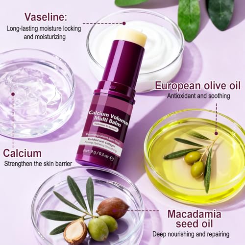 Calcium Multi Balm Stick,Calcium Volume Multi Balm - Collagen Moisturizing Stick for Face, Eyes and Neck, Moisturizing and Refreshing for All Skin Types
