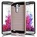 Kmall LG G3 D855 D851 Case, [Brushed Metal Texture] Heavy Duty Shockproof High Impact Resistant Durable Full Body [Maximum Drop Protection][Slim Fit] Hybrid Case Skin Cover Shell for LG G3[Rose Gold]