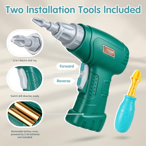 Dreamon Dinosaur Toy Child Boy 3 4 5 7 8 Years Old with Storage Box Electric Drill DIY Construction Puzzle Toy Gift for Boys Girls