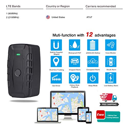 GOLOPHY Car Tracker Device-Lifetime Free Tracking Real Time 3G GPS Tracker Car Tracking Device Hidden Outdoor Strong Magnet Gear Waterproof Locator for Fleet Vehicle Motorcycle Truck Magnets 20000mAh - Thumbnail 5