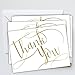 Gold Foil Thank You Note Cards / 50 Thank You Card Set / 3 1/2