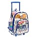 K-Cliffs Rolling Clear Backpack Heavy Duty Bookbag Quality See Through Workbag Travel Daypack Transparent School Book Bags with Wheels Royal Blue
