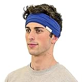 ROYAL BLUE HEADBAND in ORGANIC COTTON by KOOSHOO | Brilliant Blue Headband for Men Ethically Made Using Premium, Natural Materials | Best Sweat-Wicking Headband for Spin, Yoga and Sports