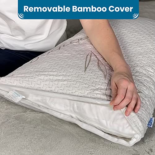 Sleepsia Bamboo Pillows King Size Set of 2 Memory Foam Pillows for