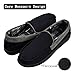 VLLY Men's Pile Lined Microsuede Indoor Outdoor Slip On Moccasin Slippers US 9.5-10.5 Black (FBA)