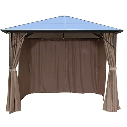 Volowoo Uk Stock New 3x3m Permanent Gazebos With Curtains