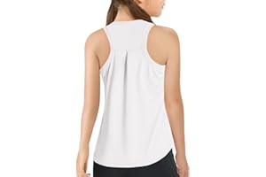 Haloumoning Girls Athletic Tank Tops Kids Racerback Sleeveless Workout Running Sports Shirts 5-14 Years