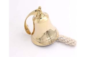 3" Solid Brass Bell, Marine Wall Mounted Nautical Ship Hanging Bell Perfect for Dinner, Indoor, Outdoor, School, Bar, Reception, Last Order & Church by The Metal Magician