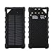 FKANT Waterproof Solar Charger | Portable 16000mAh Dual USB Power Bank | IPX7 Waterproof External Battery Pack with 4LED Flashlight | For iPhone 8 iPad Samsung S8 Note8 Android Phones